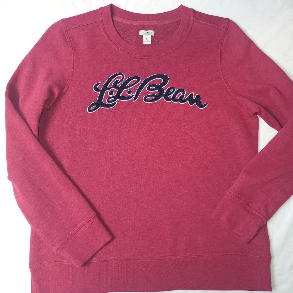 L.L. Bean‎ Women's 1912 Crewneck Logo Sweatshirt Cranberry Heather Size Medium